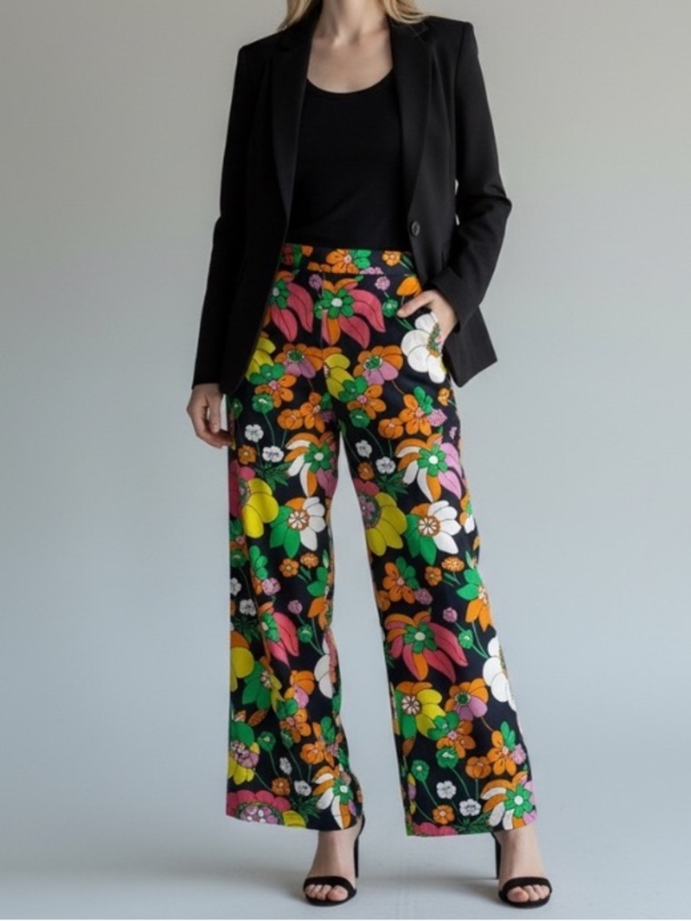 Dodo Bar Or Groovy Colorful Floral Cotton Pants 
Boho Hippie Disco resortwear - Picture 5 of 16
